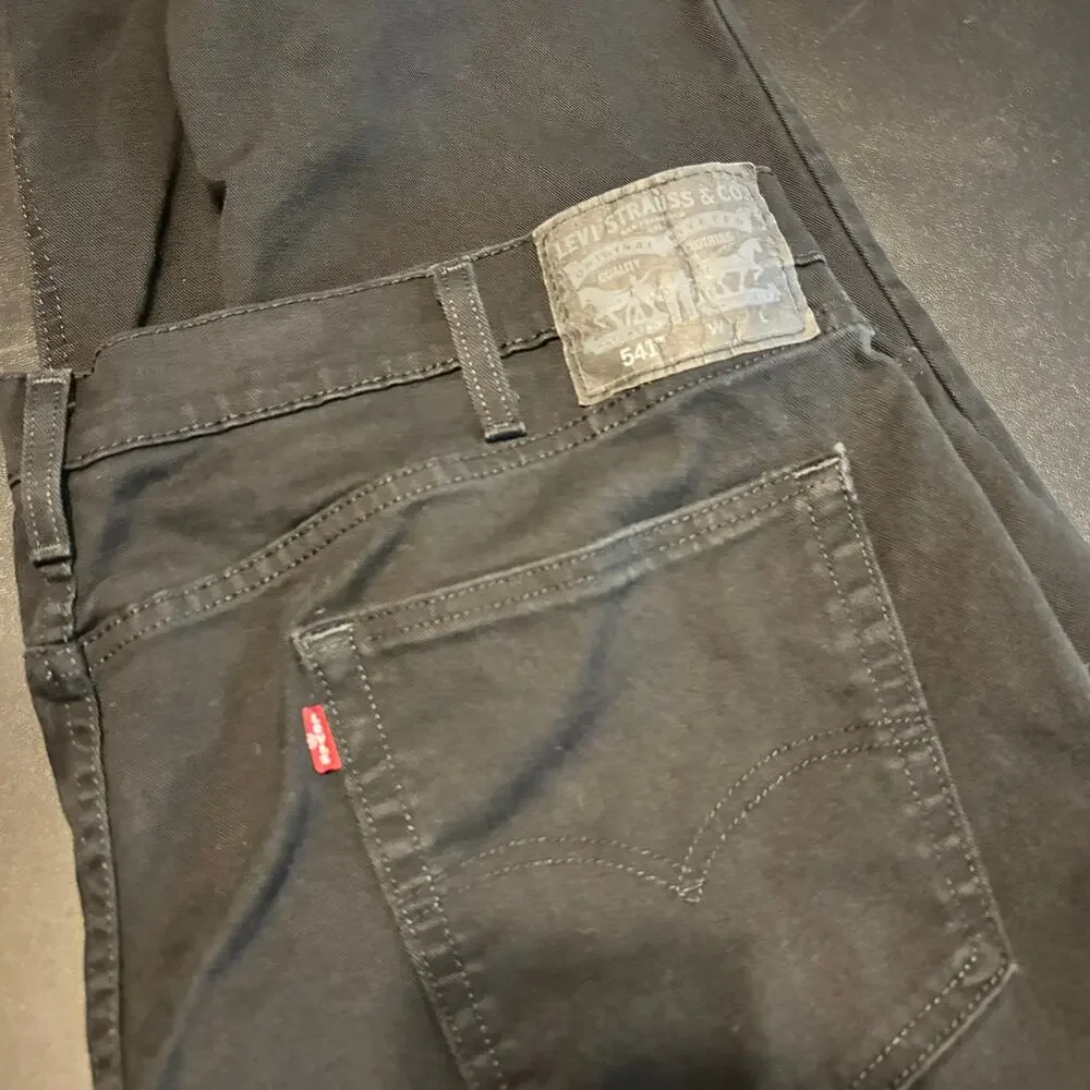 Levi’s 541 Athletic Fit Jeans Black W44 L32 Stretch Denim Men’s Casual Pants